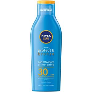 NIVEA Latte Solare Protect & Bronze FP 30 - Crema Solare 200 ml con Attivatore di Melanina per Abbronzatura Dorata