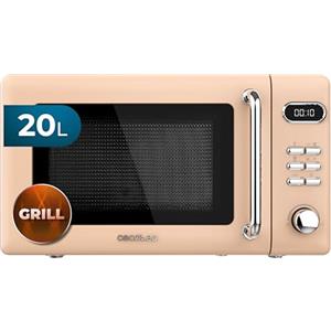 Cecotec Forno a Microonde Digitale con griglia da 20 litri Proclean 5110 Retro Beige. 700 W in 5 livelli, timer fino a 60 minuti, 8 programmi e modalità sbrinamento, design vintage in beige