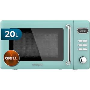 Cecotec Forno a Microonde Digitali con griglia da 20 litri Proclean 5110 Retro Green. 700 W in 5 livelli, timer fino a 60 minuti, 8 programmi e modalità sbrinamento, design vintage in verde