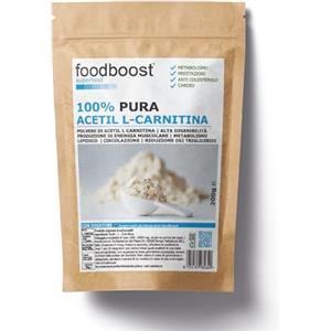 foodboost, Acetil L - Carnitina pura in polvere 200g senza additivi - con dosatore - per dimagrimento, bruciagrassi marchio di fiducia italiano, pre workout - 100 DOSI