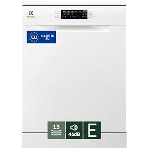Electrolux Lavastoviglie Libera Installazione ESA47200SW, 60 Cm, 13 Coperti, Tecnologia AirDry 300, Lavaggio Rapido, AutoSense, Cestello QuickLift, Programma MachineCare, Bianco, Classe E