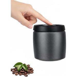 VINATO Barattolo per Caffè Ermetico in Acciaio Inox 0,4L - Contenitore Sottovuoto per Caffè, Tè o Alimenti, Barattolo Caffe