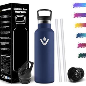 Mulbijeo Borraccia Termica Bambini 500 ML, Senza BPA, Bottiglia Termica, 18/8 Acciaio Inox, Borracce, Sottovuoto a Doppia Parete, BorraccIe Termiche con Cannuccia, Termos per Scuola, Sport