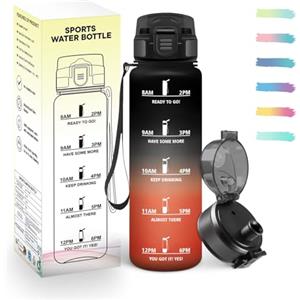 Mulbijeo Borraccia Palestra 500ML, Semplice e Portatile, Borracce, Riutilizzabile Borracce Motivazionale, A Prova di Perdite, Borraccia Bambini per Corsa, Bicicletta, Lavoro, Scuola