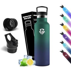 Mulbijeo Borraccia Termica Bambini 500 ML, Senza BPA, Bottiglia Termica, 18/8 Acciaio Inox, Borracce, Sottovuoto a Doppia Parete, BorraccIe Termiche con Cannuccia, Termos per Scuola, Sport