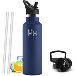 Mulbijeo Borraccia Termica Bambini 500 ML, Senza BPA, Bottiglia Termica, 18/8 Acciaio Inox, Borracce, Sottovuoto a Doppia Parete, BorraccIe Termiche con Cannuccia, Termos per Scuola, Sport