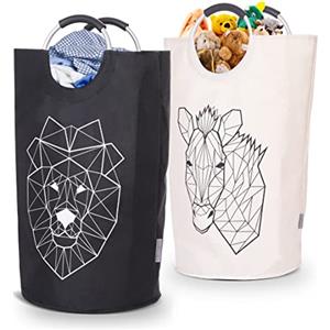 WELLENBORG - Cesto Portabiancheria - Set con 2 Portabiancheria Sporca - Porta Biancheria Sporca per Bagno - Cesta Biancheria - Cesto Biancheria - Cesta Panni Sporchi 82 Litri - Cesto Biancheria Sporca