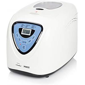 Princess Macchina per il pane Princess White, Completamente automatica, 15 cotture preimpostate, Timer, Mantenimento in caldo, Grande capienza 0,9kg, 600 Watt, Bianca, Ottima per pane e dolci