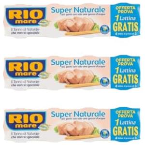 Generico 3X Confezione Per Rio Mare Tonno Super Naturale, Tonno al Naturale con solo una Goccia d'Acqua, 3 Confezioni da 4 Lattine (3+1 Gratis), 56g per Lattina