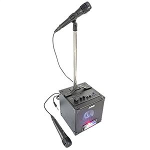 Party Light & Sound - PARTY-SINGTOGETHER - Set karaoke a tamburo con 2 microfoni e supporto - Nero