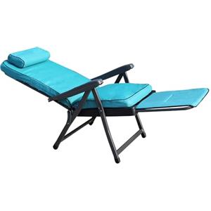 Milani Home HARPER - Poltrona Sdraio Imbottita Reclinabile con Poggiapiedi Scorrevole e Cuscino Poggiatesta, Adatta per Giardino e Relax