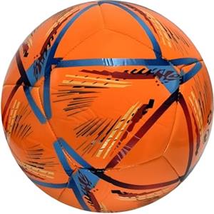 Generico Pallone da Calcio Taglia 5, 320 Grammi, Cuoio con Cuciture Rinforzate, 4 Colori Assortiti (Arancione, Verde, Rosso, Giallo), 22 cm Diametro (arancione)