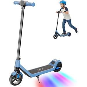 TODIMART Monopattino Elettrico Bambini 6-12 Anni, 3 Velocità 6/10/16 KM/H, Freno Elettronico, Display a LED, Luci LED Colorate, E Scooter per Bambini e Bambine