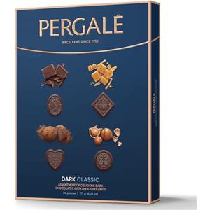 IMPERIAL COAST Scatole di Cioccolatini, cioccolato da regalare Pergalé 113 g - Al gusto di: Nocciola, Tartufo, Cioccolato e Caramello - 16 unità. (Dark Classic, 1 unità)