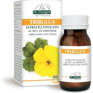 Dr Giorgini Integratore Alimentare, Monocomponenti Erbe Tribulus Estratto Titolato al 90% in Saponine Arricchito con Zinco Pastiglie - 40 g