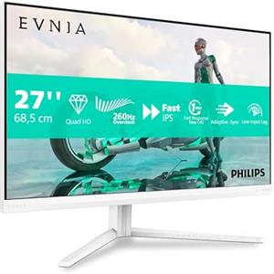 Philips Gaming Monitor 27M2N3501PA 27 pollici, 2560x1440, WQHD, 260Hz, Fast IPS Panel, 0.3ms MPRT, Speakers, Height Adjustment, (HDMI2x 2.0 DP 1x 1.4) Adaptive Sync, HDR10, G-Sync Comp., Bianco