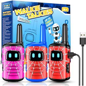 Toyokid Giochi Bambini 3 4 5 6 7 8 Anni, 3 PZ Walkie-Talkie Bambini Regalo Bambino 3-10 Anni Walkie-Talkie Bambini Ricaricabili Giocattoli da Esterno Gioco Bambino 3-8 Anni