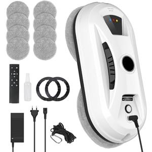 Purova Robot Lavavetri, Lavavetri Elettrico per Finestre con Aspirazione da 5600 Pa, Pianificazione Intelligente del Percorso per la Pulizia Automatica, Tecnologia di Rilevamento dei Bordi per Finestre