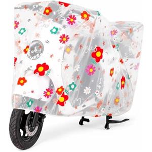 Orrdiffi Telo Coprimoto PEVA Antipioggia Copertura Moto,Impermeabile per Esterno e Interno con Protezione da Pioggia e Polvere,Leggero e Pieghevole per Scooter,Telo e Bici (S)