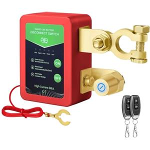 Anosuwa Stacca Batteria 12V Per auto, Staccabatteria Automatico Antifurto, 240A Sezionatore Remoto Senza Fili, Con 2 Telecomandati Wireless Interruttore Batteria Per auto Camper Camion