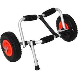 HOMCOM Carrello Porta Kayak, Trolley Carrello Porta Canoa Pieghevole in Alluminio con Imbottiture Antiscivolo