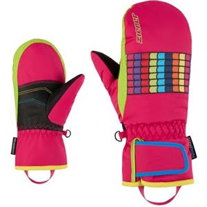Ziener Lamilo-Z Guanti da sci/sport invernali per bambini, impermeabili, senza PFC rosa Pop 6,5