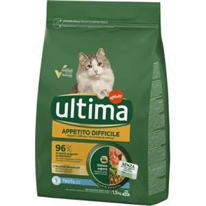 Ultima Cat Appetito Difficile con Trota - Cibo Secco per Gatti Adulto - 1,5 kg