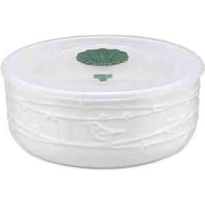 La Porcellana Bianca - Contenitore Ermetico Porta Pranzo Uccellini in Porcellana 13cm Bianco