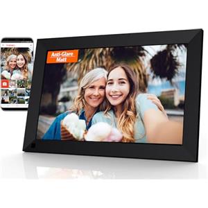 Cytem Cornice digitale da 10,1 pollici, con Wi-Fi e framework antiriflesso, memoria da 32 GB, sensore di movimento, immagine automatica, cornice elettronica touch screen IPS 1280 x 800, nero