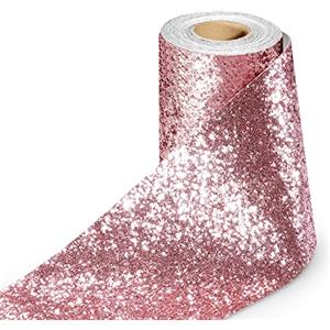Stickyart Bordo Adesivo Per Pareti Glitterata Rosa Chiaro 10cm X 400cm Pellicola Adesiva Per Mobili Brillantini Rivestimento Parete Carta da Parati Moderna Per Camera da Letto Cucina Bagno Rimovibile