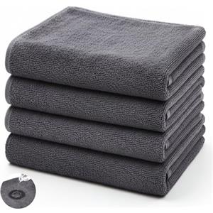 Tatuo 4 Pezzi 50 x 100 cm Asciugamani da Salone in Microfibra Asciugamani Viso con Superficie Assorbente da Parrucchiere Teli da Bagno per Doccia Panno per Palestra Spa Donna Bambini(Grigio)