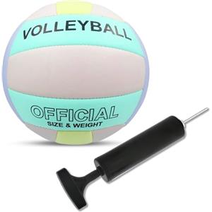 TOATELU Pallone da pallavolo da spiaggia misura ufficiale 5: palline da pallavolo morbide con pompa a sfera, pallavolo sportivo, allenamento sportivo, set di sabbia per esterni e interni, per