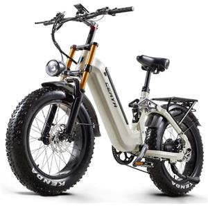 VOZCVOX Bicicletta Elettrica 20 x4.0 Fat Tire Bici Elettrica Uomo Donna E-Bike per Adulto con 48V20AH Batteria Rimovibile Pedalata Assistita 7 Velocità Mountain Bike Elettrica A20 PRO