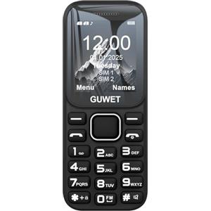 Guwet A2 2G Telefono Cellulare per Anziani con Tasti Grandi, Volume Alto, Funzione SOS, Batteria ad Alta Capacità, Doppia SIM Dual Standby, Nero