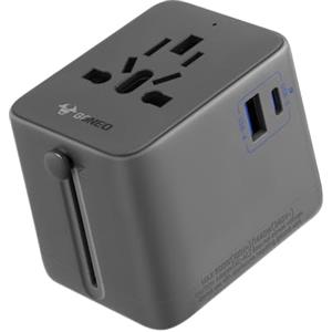 GONEO Adattatore Prese Universale con USB-C USB-A, Adattatore da Viaggio USA UK Cinese Irlanda Giappone Francese per 240+ Paesi, con Protezione da Sovraccarico Automatica e Schermatura EMI