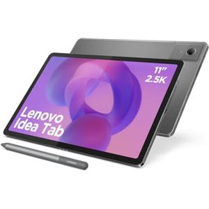 Lenovo Idea Tab - Tablet Touch con IA integrata 11'' 2.5K, 90Hz (MediaTek Dimensity 6300, 8 Core, RAM 8GB, UFS 2.2 128GB, Android 15, Wifi5 + Bluetooth) Lenovo Tab Pen + Custodia a libro - Grigio