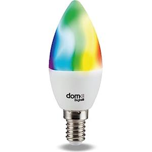 Beghelli - Lampadina LED Smart OLIVA E14 5W RGB-CCT WiFi, Compatibile con Alexa, App Dom-e, Controllo Vocale, Regolazione Colori e Intensità, Facile Installazione, 1 Unità, Bianco