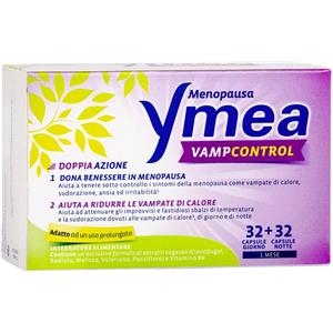 Perrigo Ymea Vamp Control - Integratore per la Menopausa 64 Capsule con Doppia Azione e Promo 25%