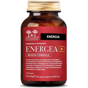 Salugea Energea - Integratore Energizzante con Spirulina, Ginseng e Ashwagandha, 60 Capsule