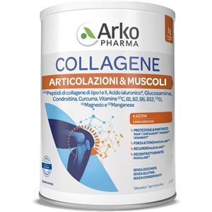 ArkoPharma Collagene Articolazioni e Muscoli - Polvere 260g, Collagene Tipo I e II Idrolizzato, Alta Bioassimilabilità