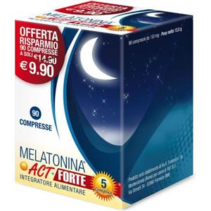 F&F Srl Melatonina Act + Forte 5 Complex - Integratore per il sonno - 90 compresse