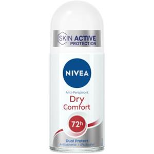 NIVEA (BEIERSDORF SpA) Nivea Dry Comfort Deodorante Roll On 50 ml, Deodorante antitraspirante 72h con formula Dual Active