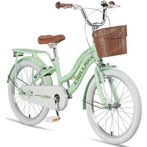 Chillaxx Bici Linda Premium per bambini City Bike da 20 pollici, per ragazze, ragazzi, olandese, City Bike per bambini, adatta per 6,7, 8, 9, 10, 11 anni (verde menta)