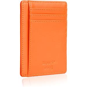 Bronzi® Portafoglio Uomo Slim Piccolo | Portacarte Uomo Donna Portatessere Porta Carte Di Credito | Portafogli Mini Protezione RFID con Portamonete | Box Regalo - Brand Italiano