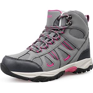 riemot Scarpe da Trekking Donna Impermeabili Antiscivolo Ammortizzata, Supporto Caviglia, Stivali Sportive Sneakers per Escursioni in Montagna e Camminate su Terreni Accidentati, Grigio, EU 38