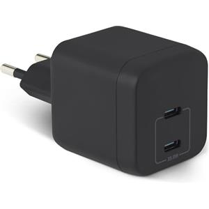Amazon Basics Caricabatterie da Parete Nano GaN USB-C con Ricarica Rapida, 35W a 2 Porte per Tablet e Smartphone, Nero