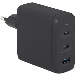 Amazon Basics Caricabatterie da Parete Nano GaN USB-C con Ricarica Rapida, 120W a 3 Porte per Laptop, Tablet e Smartphone, Nero