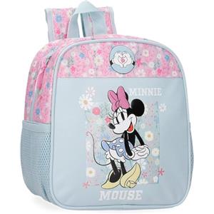 Disney Minnie Happy Zaino per bambini, zaino scolastico, realizzato in poliestere, tasche laterali, spalline larghe regolabili, maniglia superiore per appenderla, sistema magic Fix., Zaino Carrello