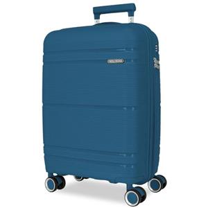 Roll Road Universe - Valigia da cabina blu, 39 x 55 x 21 cm, rigida, 2,4 kg, chiusura TSA in polipropilene, 2,4 kg, 37 l, bagaglio a mano, blu, Taglia unica, Valigia cabina