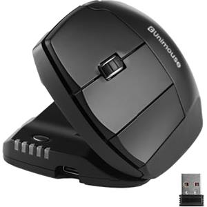 Contour Unimouse Mouse ergonomico | Inclinazione regolabile da 35° a 70°, 6 pulsanti programmabili, poggiapollice per il dolore al polso | Plug & Play per Mac e PC - Senza fili - Sinistro